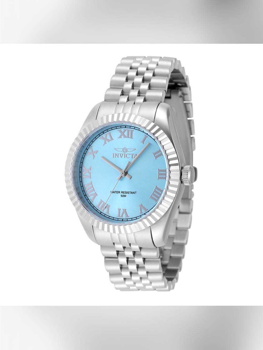 Invicta Silver Bracelet Women’s Watch with Light Blue Dial